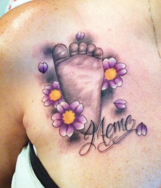 Shoulder Foot Tattoo by Wanted Tattoo