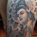 Religious Thigh tattoo by Wanted Tattoo