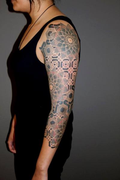 Arm Dotwork Tattoo by Beautiful Freak