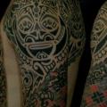 Shoulder Tribal Dotwork tattoo by Beautiful Freak