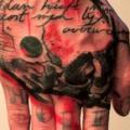 Lettering Skull Hand Trash Polka tattoo by Beautiful Freak
