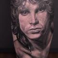 Calf Jim Morrison tattoo by Mia Tattoo
