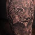 Leg Lynx tattoo by Mia Tattoo