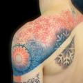 Shoulder Back Dotwork Geometric tattoo by L'Art Du Point