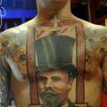 Chest Belly Men Guillotine tattoo by Mikael de Poissy