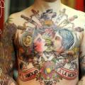 Chest Old School Belly tattoo by Mikael de Poissy