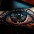 Arm Realistic Eye tattoo by Mikael de Poissy