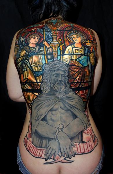 Tatuaggio Schiena Religiosi di Mikael de Poissy