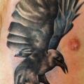 Realistic Chest Crow tattoo by Physical Graffiti