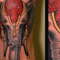 tatuaje Brazo New School Elefante por Jim Sylvia