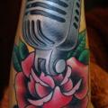 Arm Microphone tattoo by Jim Sylvia