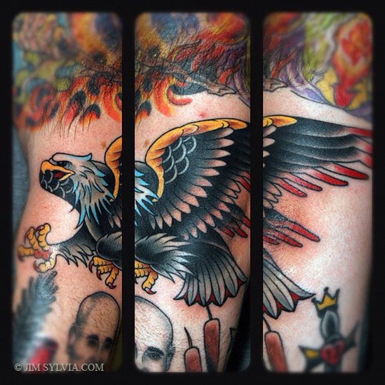 Old School Eagle Tattoo by Jim Sylvia