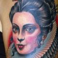 Shoulder Old School Women tattoo by Jim Sylvia