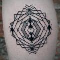 Calf Geometric tattoo by Kris Davidson