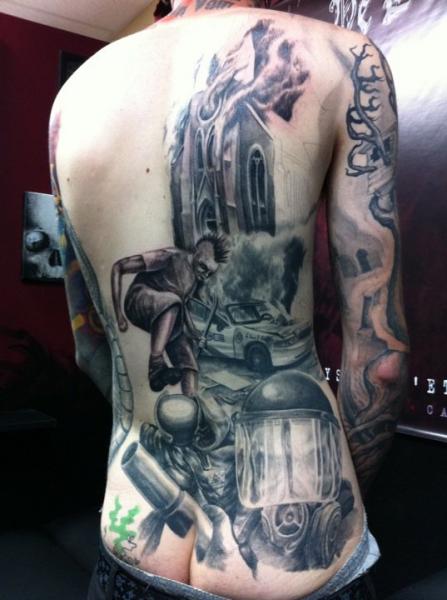 Realistische Rücken Tattoo von Nephtys de l'Etoile