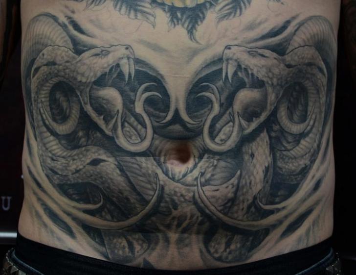 Tatuaż Wąż Brzuch przez Nephtys de l'Etoile