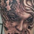 tatuaje Mujer Muslo por Nephtys de l'Etoile