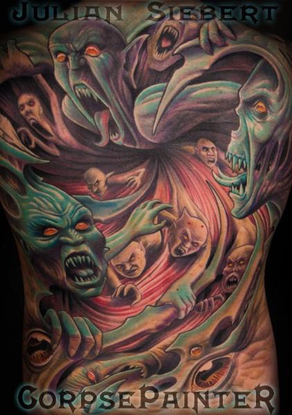 Tatuaje Fantasy Espalda Monstruo por Corpse Painter