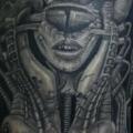 Shoulder Fantasy Giger tattoo by Corpse Painter