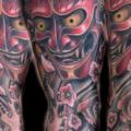 Japanese Demon Sleeve tattoo by Corpse Painter