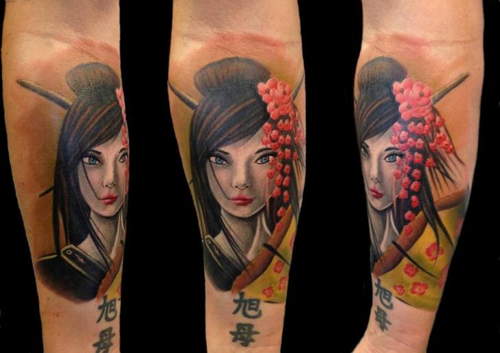 Arm Japanese Geisha Tattoo by Yakuza Tattoo