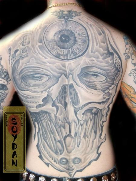 Tatuaggio Fantasy Teschio Schiena di Yakuza Tattoo