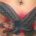 Old School Eagle Belly tattoo by Tatouage Chatte Noire