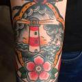 Lighthouse Old School tattoo by Tatouage Chatte Noire