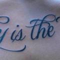 Chest Lettering tattoo by Tatouage Chatte Noire