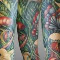 Arm Flower Leaf tattoo by Cuba Tattoo