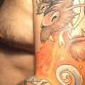 Shoulder Arm Japanese Carp Dragon tattoo by Cuba Tattoo