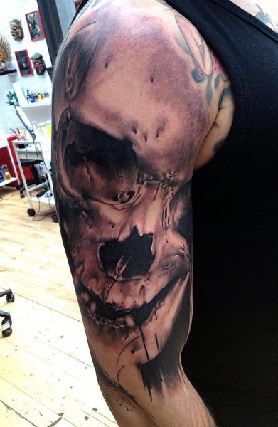 Shoulder Skull Tattoo by Vicious Circle Tattoo