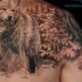 Realistic Back Wolf tattoo by Bloody Art