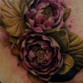 Realistic Flower Back tattoo by Pavel Roch