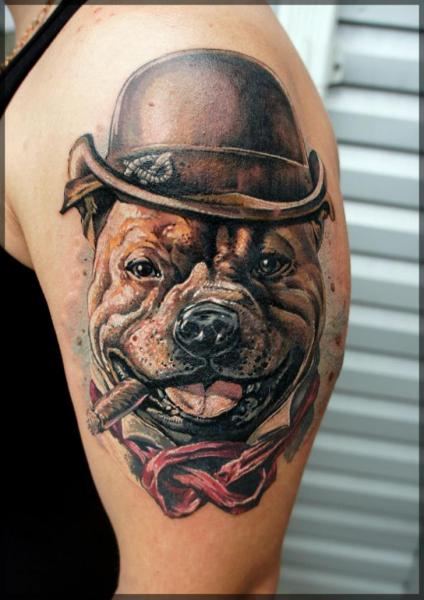 Tatuaggio Spalla Fantasy Cane di Pavel Roch