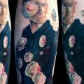 tatuaje Brazo Fantasy Retrato Terminator por David Corden Tattoos