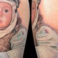 Arm Portrait Children tattoo by David Corden Tattoos