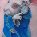 Fantasy Rabbit Alice Wonderland tattoo by David Corden Tattoos