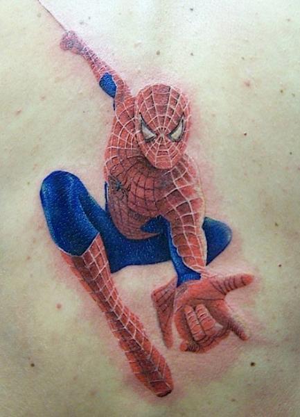 Fantasy Spiderman Tattoo by David Corden Tattoos