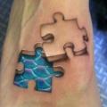 tatuaggio Piede Puzzle 3d di David Corden Tattoos