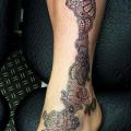 Foot Leg Lace tattoo by David Corden Tattoos