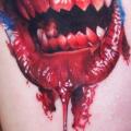 Vampir Blut Mund tattoo von David Corden Tattoos