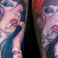 Realistische Frauen Box tattoo von David Corden Tattoos