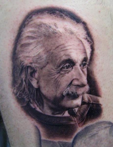 Tatuaggio Ritratti Realistici Einstein di David Corden Tattoos