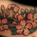 Foot Flower tattoo by Justin Hartman