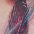 Realistic Feather 3d tattoo by Nick Baxter