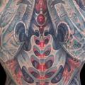 Biomechanical Back tattoo by Nick Baxter