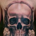 Realistic Skull Belly tattoo by Plurabella
