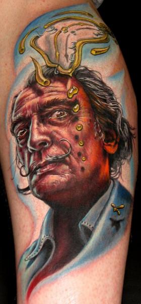 Tatuaż Portret Salvador Dali przez Stefano Alcantara