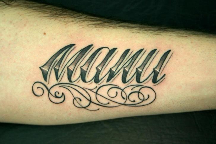 Arm Lettering Tattoo by Amor De Madre